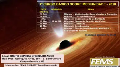 1º Curso básico sobre mediunidade - 2018