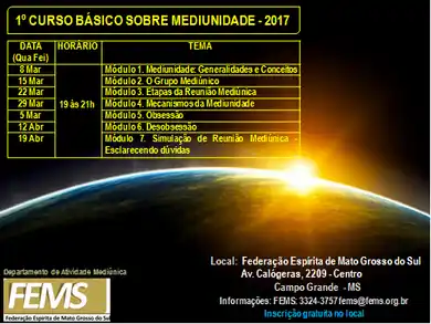 1º CURSO BÁSICO SOBRE MEDIUNIDADE 2017