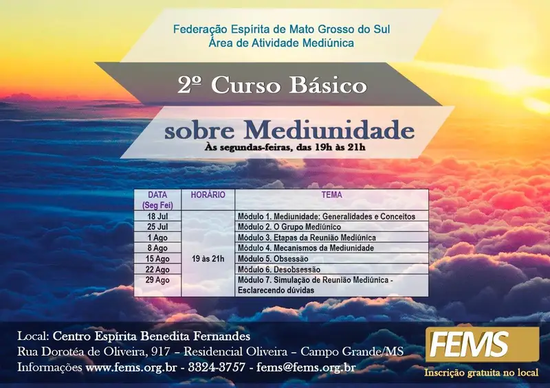 2º Curso Básico Sobre Mediunidade 2016