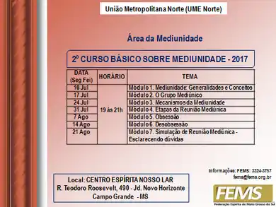 2º CURSO BÁSICO SOBRE MEDIUNIDADE-2017