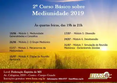 2º CURSO BÁSICO SOBRE MEDIUNIDADE 2019