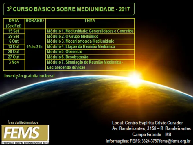 3º CURSO BÁSICO SOBRE MEDIUNIDADE