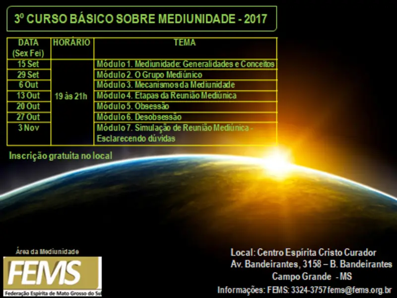 3º CURSO BÁSICO SOBRE MEDIUNIDADE
