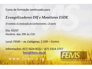 5º módulo do curso para evangelizadores e monitores