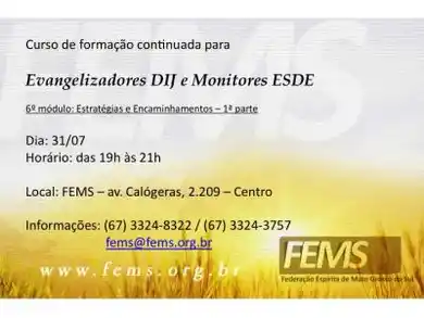 6º módulo do curso para evangelizadores e monitores
