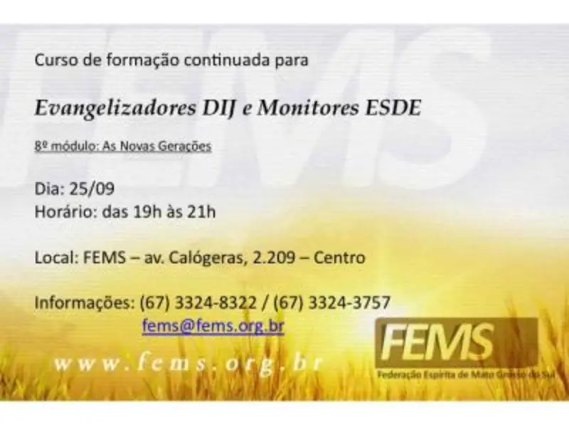 8º módulo do curso de formação continuada para evangelizadores e monitores