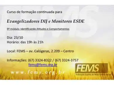 9º módulo do curso de formação continuada para evangelizadores e monitore