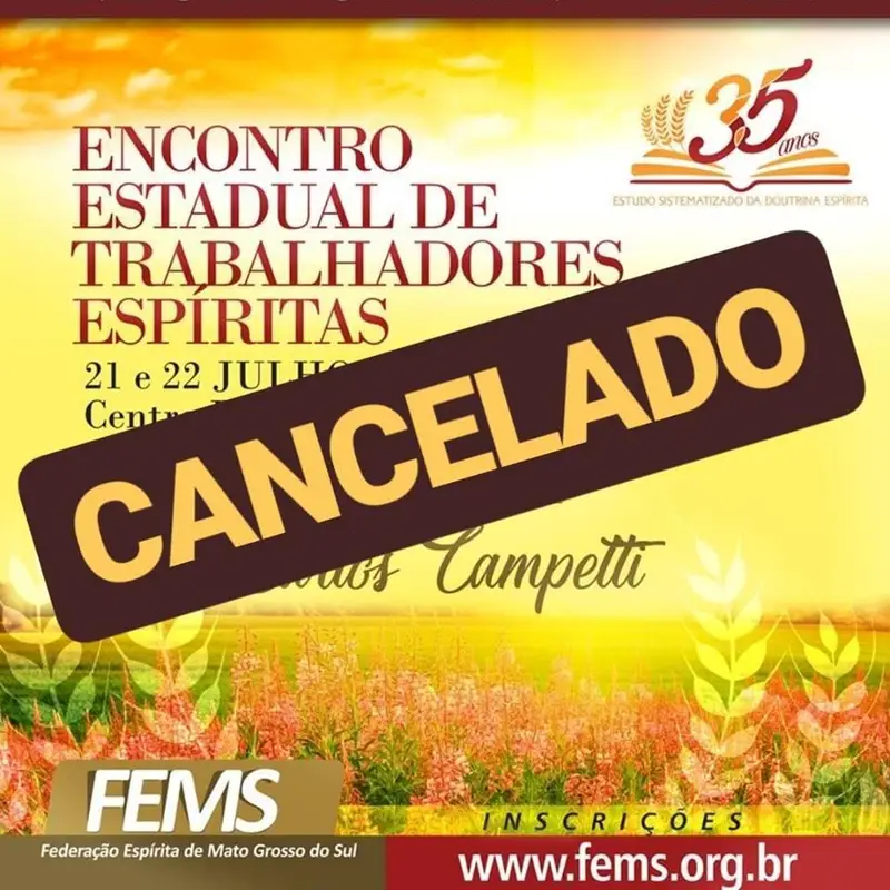Cancelado Encontro Estadual de Trabalhadores Espíritas