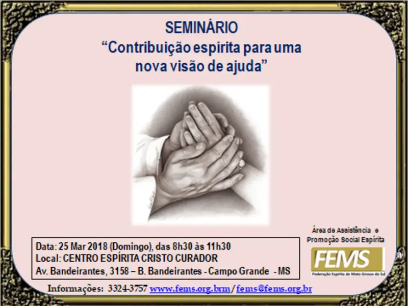 Convite Seminário da Área de Assistência e Promoção Social Espírita
