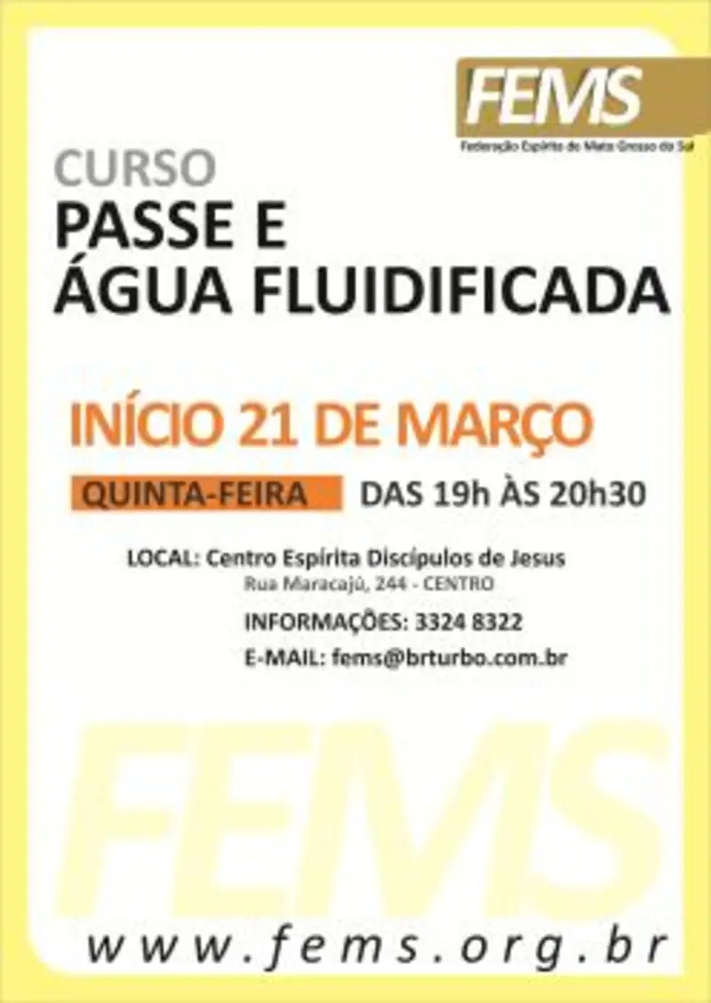Curso Continuado Sobre Passe e Água Fluidificada