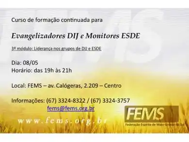 Curso para evangelizadores DIJ e monitores de ESDE / EADE