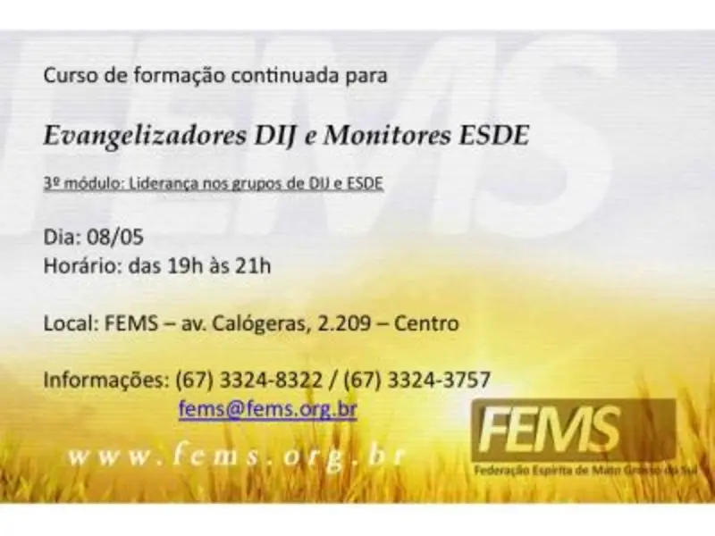 Curso para evangelizadores DIJ e monitores de ESDE / EADE