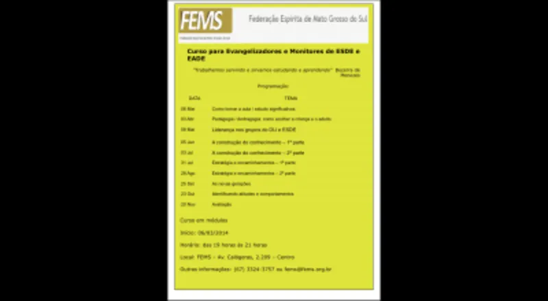 Curso para evangelizadores do DIJ e monitores de ESDE / EADE