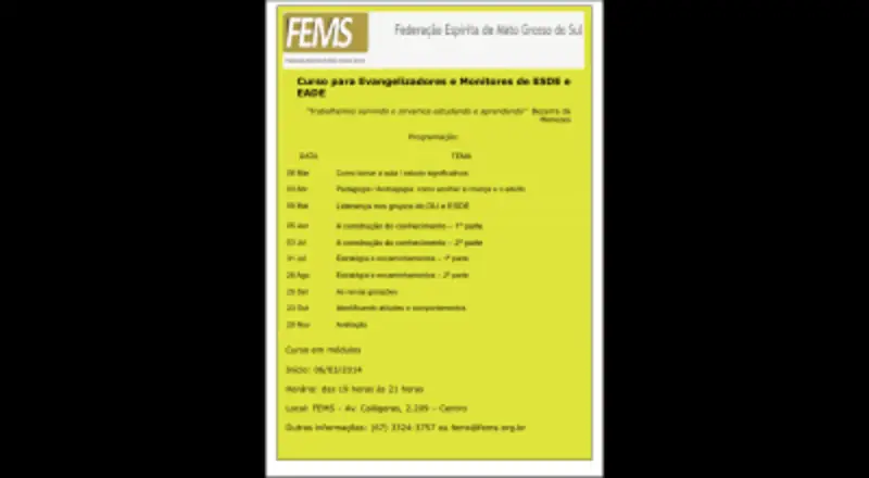 Curso para evangelizadores do DIJ e monitores de ESDE / EADE