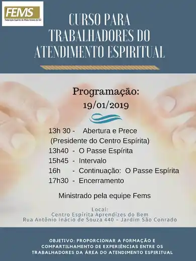 CURSO PARA TRABALHADORES DO ATENDIMENTO ESPIRITUAL