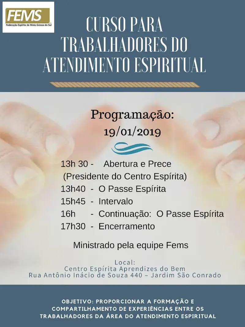 CURSO PARA TRABALHADORES DO ATENDIMENTO ESPIRITUAL