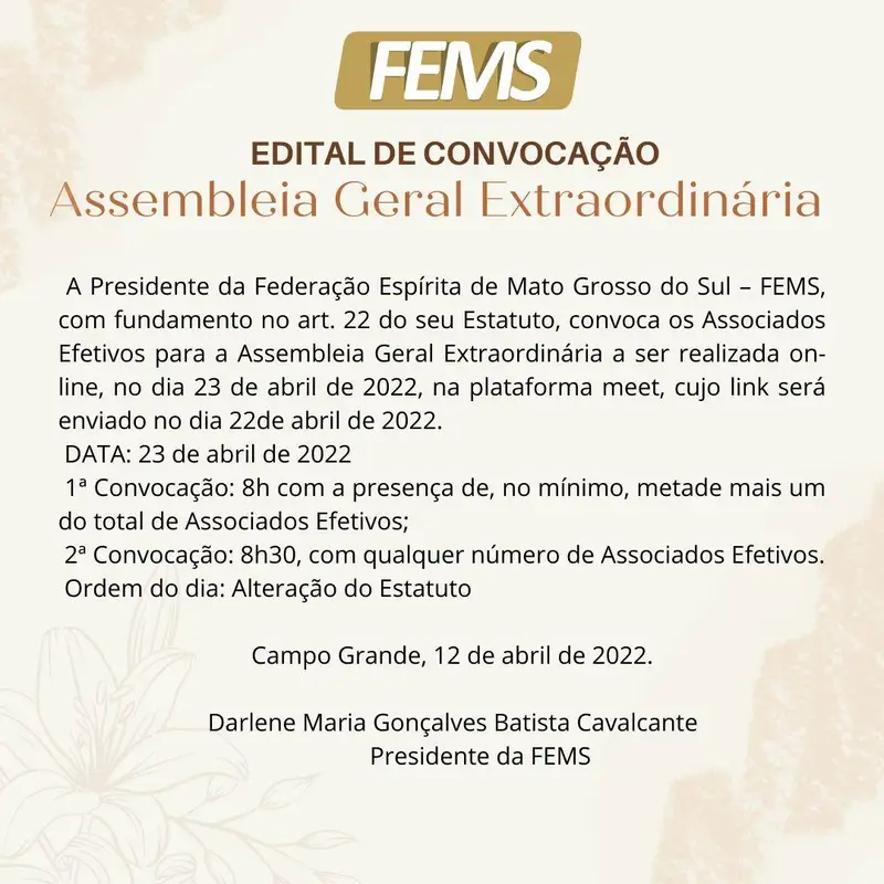 Edital de Convocação - Assembleia Extraordinária 