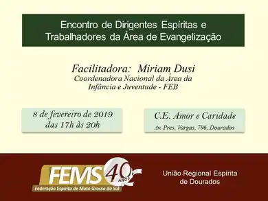 Encontro de Dirigentes Espíritas e Trabalhadores da Área de Evangelização
