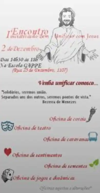 Encontro Iniciativas do Bem - Unificar com Jesus - promete!