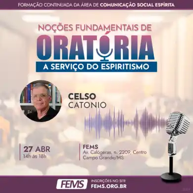 FEMS realiza formação: "Noções Fundamentais de Oratória a Serviço do Espiritismo", em Campo Grande 