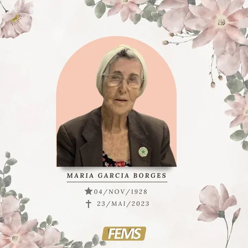 Nota de retorno à Pátria Espiritual | MARIA GARCIA BORGES