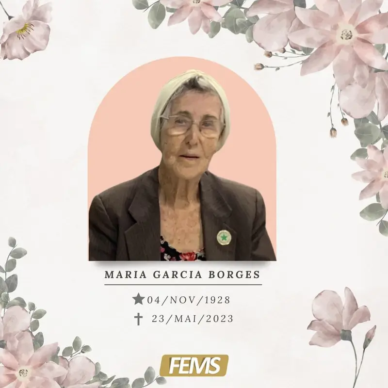 Nota de retorno à Pátria Espiritual | MARIA GARCIA BORGES