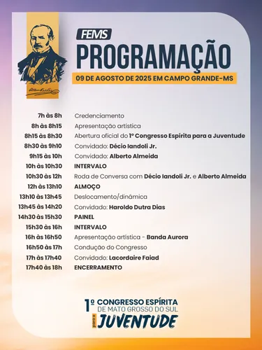 Programação - 1º Congresso Espírita para a Juventude de MS