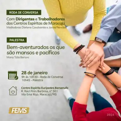 Roda de Conversa e Palestra com trabalhadores de Centros Espíritas de Maracajú