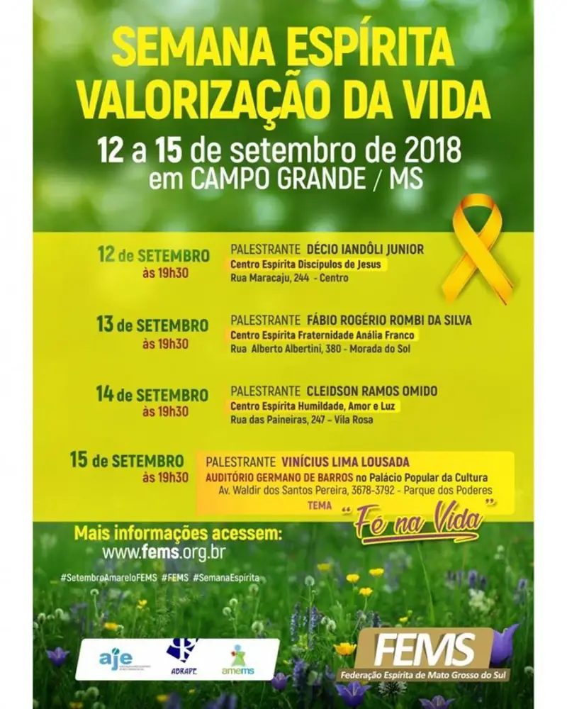 SEMANA ESPÍRITA VALORIZAÇÃO DA VIDA 